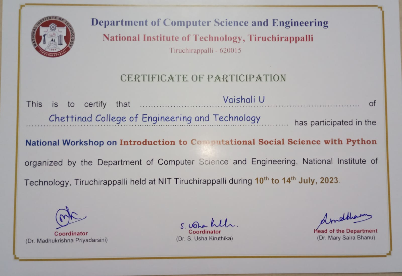 NIT Workshop